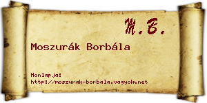 Moszurák Borbála névjegykártya